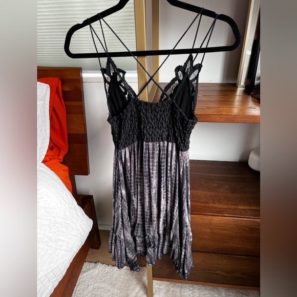 Free People Adella Tie Dye Slip Dress in Black - Picture 3 of 4